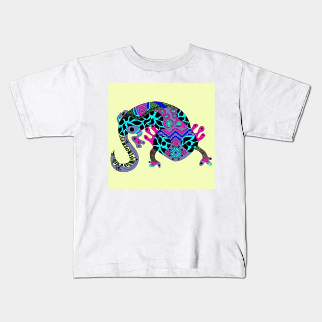 mayan axolotl ecopop Kids T-Shirt by jorge_lebeau